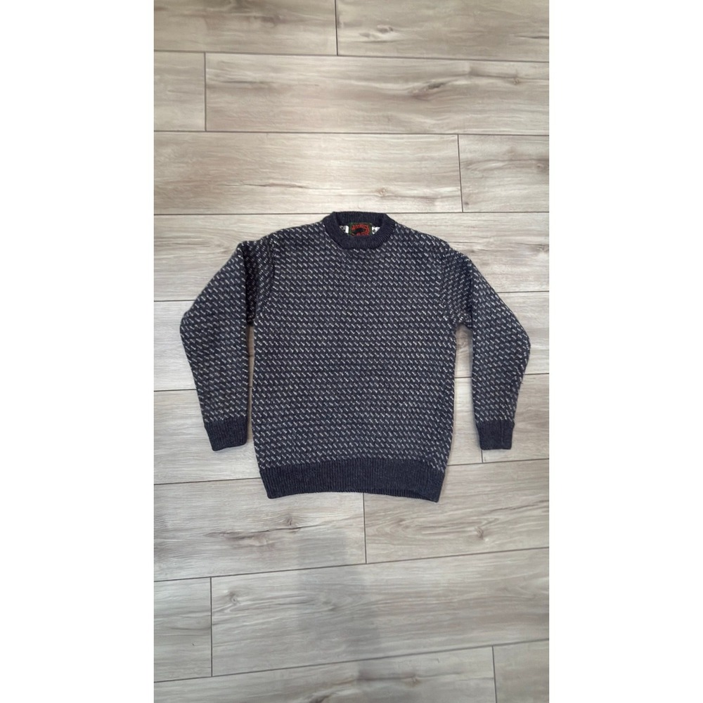 Vintage Boston Traders 100% Pure Wool Sweater Mens Med Nordic Fair Isle Knit USA